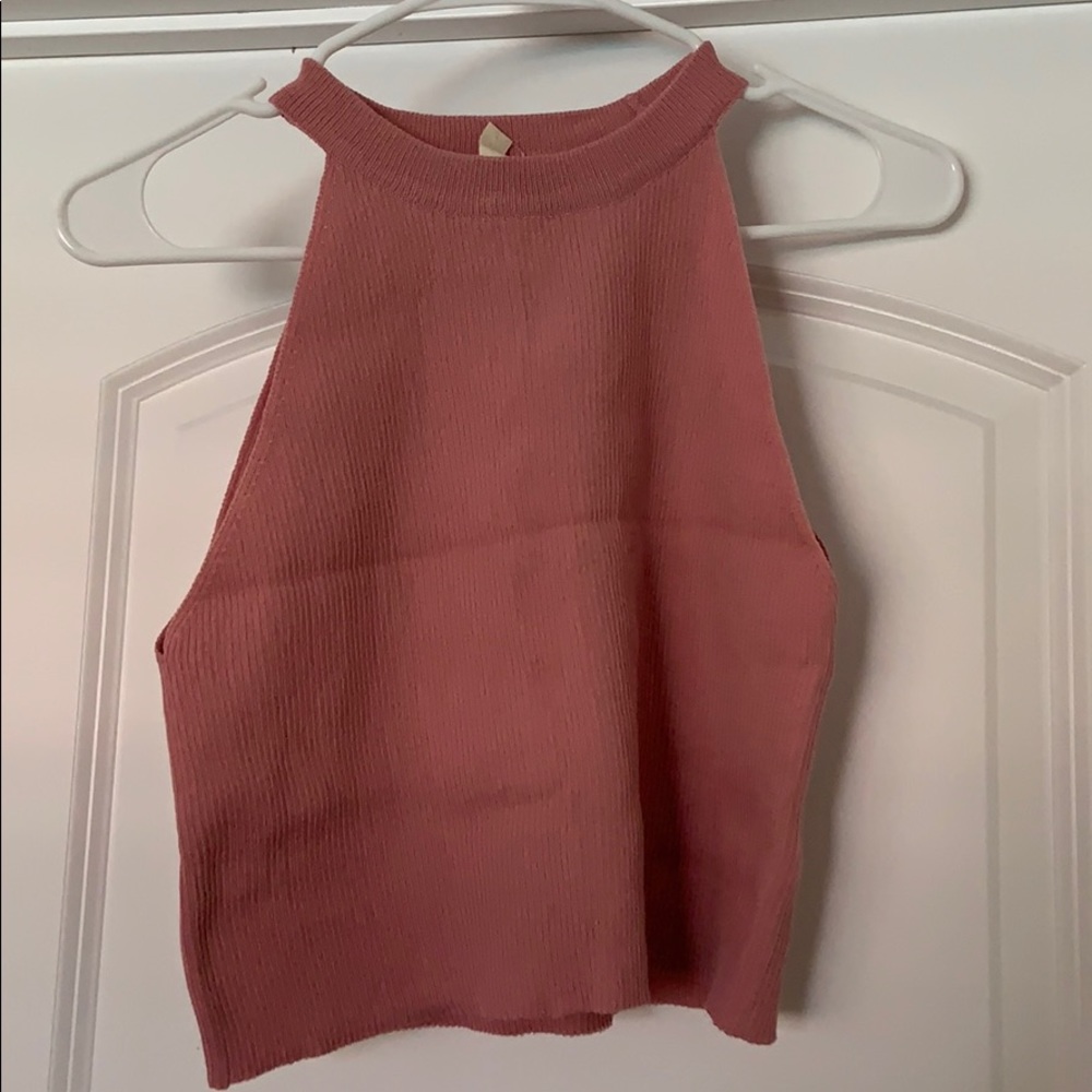Crop top high neck tank top